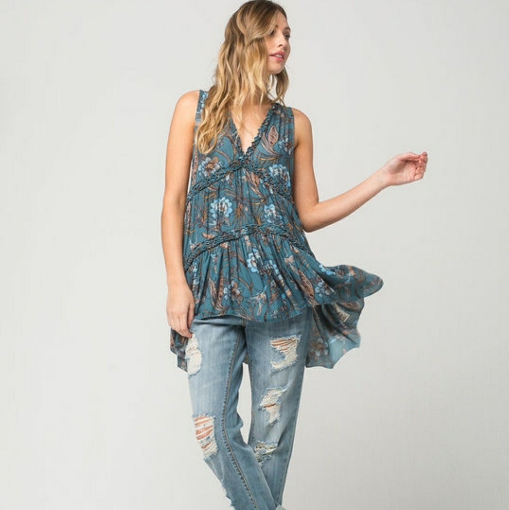 Free people high-low purple haze tank top